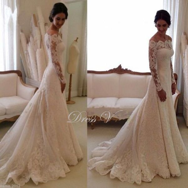 2018 Elegance Lace Off the Shoulder Wedding Dresses for Bride Floor Length Mermaid Bridal Gown with Sleeve Vestidos De Noiva free shipping
2018 Elegance Lace Off the Shoulder Wedding Dresses for Bride Floor Length Mermaid Bridal Gown with Sleeve Vestidos De Noiva free shipping