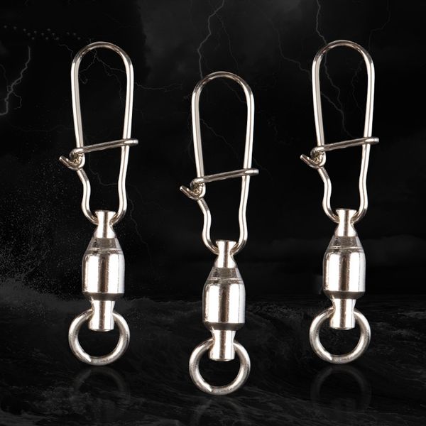 50шт рыбалка шариковый подшипник качения вертлюги с оснастки безопасности 3 размеры 0# 1# 2# нержавеющая сталь рыбалка разъем простота подкл