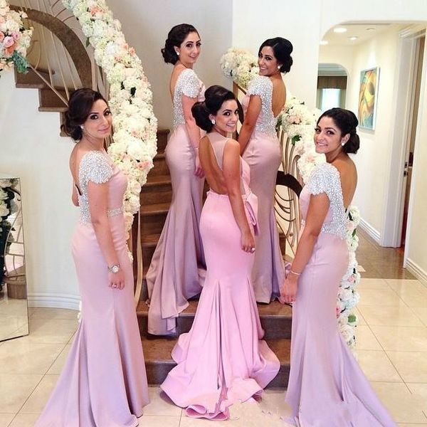 designer bridesmaid dress long pink mermaid sleeve wedding guest dress backless satin blush bridesmaid dress beach evening prom gowns, White;pink
designer bridesmaid dress long pink mermaid sleeve wedding guest dress backless satin blush bridesmaid dress beach evening prom gowns, White;pink