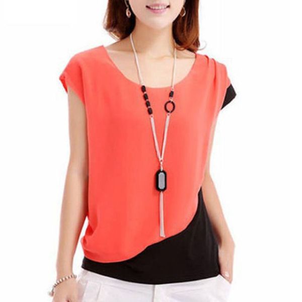 blue orange red summer style chiffon blouses women casual fashion patchwork short sleeve shirt plus size blusas femininas, White
blue orange red summer style chiffon blouses women casual fashion patchwork short sleeve shirt plus size blusas femininas, White