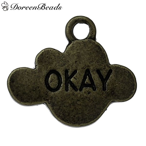 zinc metal alloy pendants cloud antique bronze message " okay " carved 16mm( 5/8") x 14mm( 4/8"), 10 pcs 2016 new jewelr, Bronze;silver
zinc metal alloy pendants cloud antique bronze message " okay " carved 16mm( 5/8") x 14mm( 4/8"), 10 pcs 2016 new jewelr, Bronze;silver