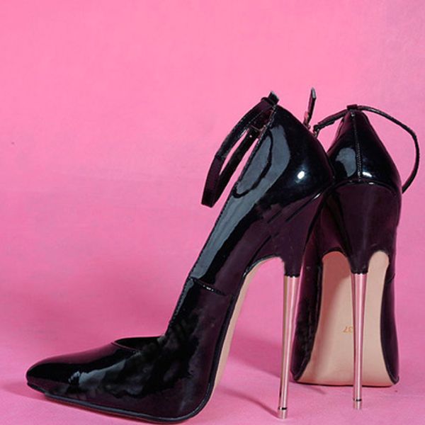 16cm heel height pointed toe stiletto heel pumps party shoes metal heel no.108, Black
16cm heel height pointed toe stiletto heel pumps party shoes metal heel no.108, Black