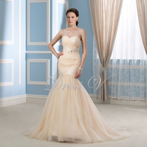Vintage Champagne Mermaid Wedding Dresses 2019 Applique Pleated Tulle Sweetheart Color Bride Dress Plus Size Bridal Gowns Vestidos De Novia
Vintage Champagne Mermaid Wedding Dresses 2019 Applique Pleated Tulle Sweetheart Color Bride Dress Plus Size Bridal Gowns Vestidos De Novia