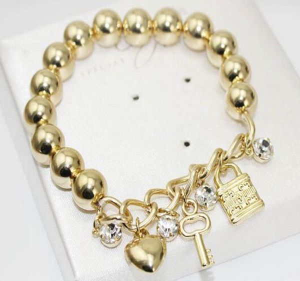 fashion women heart key lock pendant charm beads bracelets for women silver gold plated crystal bracelets bangles give lovers gift jewelry, Golden;silver
fashion women heart key lock pendant charm beads bracelets for women silver gold plated crystal bracelets bangles give lovers gift jewelry, Golden;silver