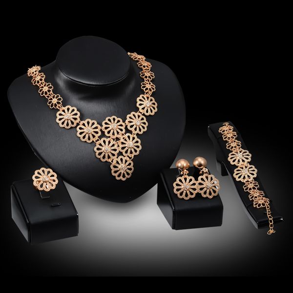 rings necklaces earrings bracelets jewelry set fashion women rhinestone 18k gold plated hollow out flowers 4-piece set wedding jewelry js046, Slivery;golden
rings necklaces earrings bracelets jewelry set fashion women rhinestone 18k gold plated hollow out flowers 4-piece set wedding jewelry js046, Slivery;golden