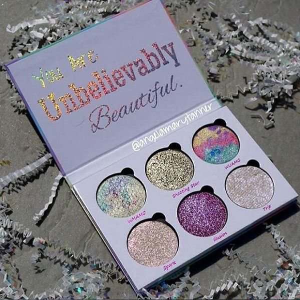 

love luxe beauty fantasy palette makeup you are unbelievably beautiful highlighter 6 colors eyeshadow sell with price