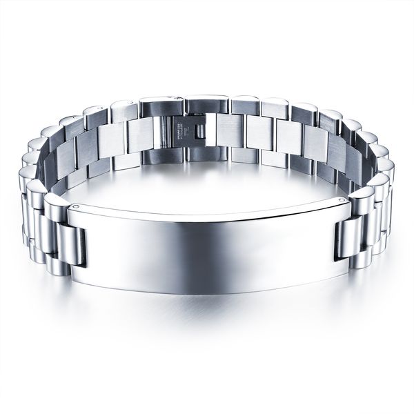 brand new 15mm 8.26'' silver 316l stainless steel watchband link chain smooth id bracelet men's gifts high polished, Black
brand new 15mm 8.26'' silver 316l stainless steel watchband link chain smooth id bracelet men's gifts high polished, Black
