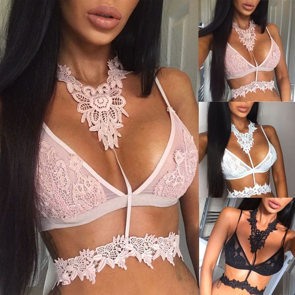 new fashion womens bras women's soft floral halter lace triangle bralette unpadded bra female push up bralette floral bra, Red;black
new fashion womens bras women's soft floral halter lace triangle bralette unpadded bra female push up bralette floral bra, Red;black