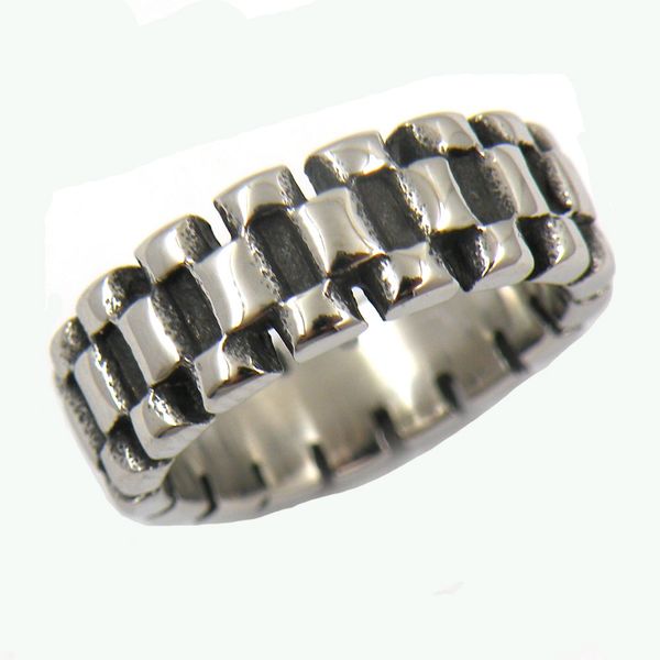 stainless steel mens or womens punk vintage jewelry chain watch band ring signet ring gift for brothers or sisters 13w57, Silver
stainless steel mens or womens punk vintage jewelry chain watch band ring signet ring gift for brothers or sisters 13w57, Silver