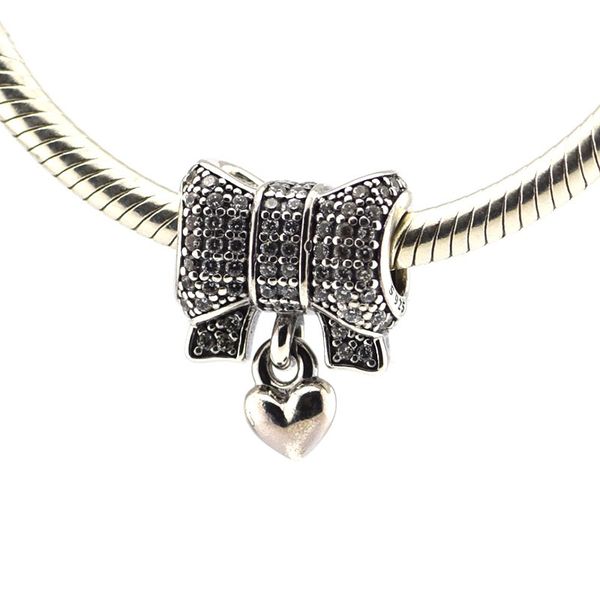 fits pandora original charm bracelets 100% 925 sterling silver beads crystal bow with dangle heart charm diy christmas jewelry, Black
fits pandora original charm bracelets 100% 925 sterling silver beads crystal bow with dangle heart charm diy christmas jewelry, Black