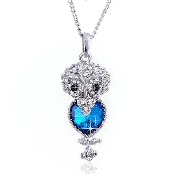 fashion crystal owl pendant necklace women antique silver chain necklaces classic owl animal jewelry
fashion crystal owl pendant necklace women antique silver chain necklaces classic owl animal jewelry