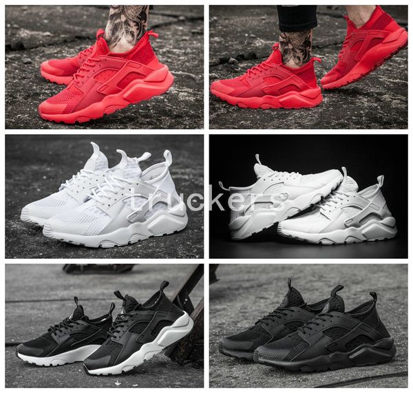 

2018 air huarache 4 men women running shoes all white huraches ultra breathe huaraches mens trainers hurache sports sneakers size 36-46