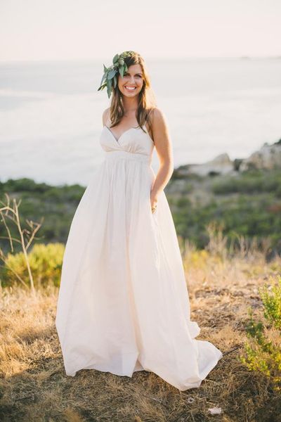 new empire maternity wedding dresses 2019 court train simple style pleats spaghetti strap chiffon bridal gowns custom made w2016, White
new empire maternity wedding dresses 2019 court train simple style pleats spaghetti strap chiffon bridal gowns custom made w2016, White