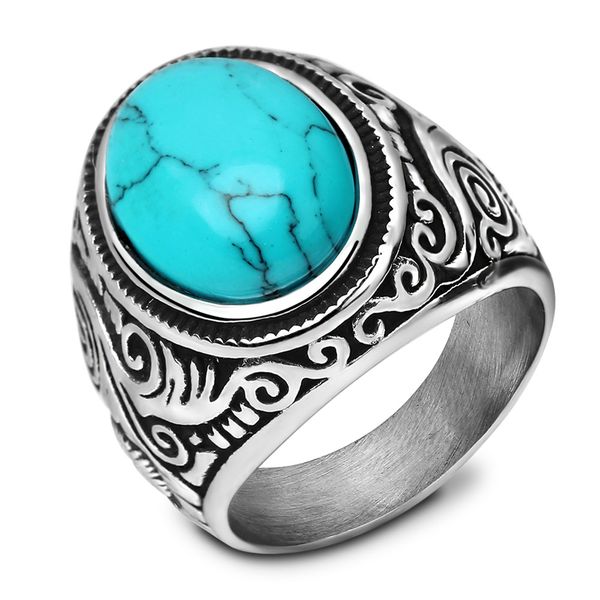 european and american retro stainless steel ring men's jewelry vintage turquoise with titanium ring, Golden;silver
european and american retro stainless steel ring men's jewelry vintage turquoise with titanium ring, Golden;silver
