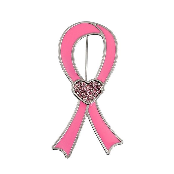 2.5 inch vintage rhodium silver tone pink ribbon and crystal breast cancer awareness brooch pins, Gray
2.5 inch vintage rhodium silver tone pink ribbon and crystal breast cancer awareness brooch pins, Gray