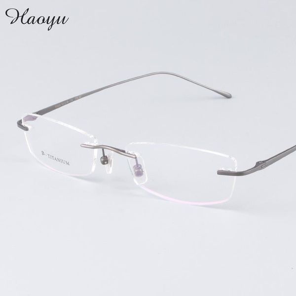 wholesale- haoyu classic men ultra-light titanium business frameless eyeglasses frame titanium rimless glasses frames myopia optical frame, Silver
wholesale- haoyu classic men ultra-light titanium business frameless eyeglasses frame titanium rimless glasses frames myopia optical frame, Silver