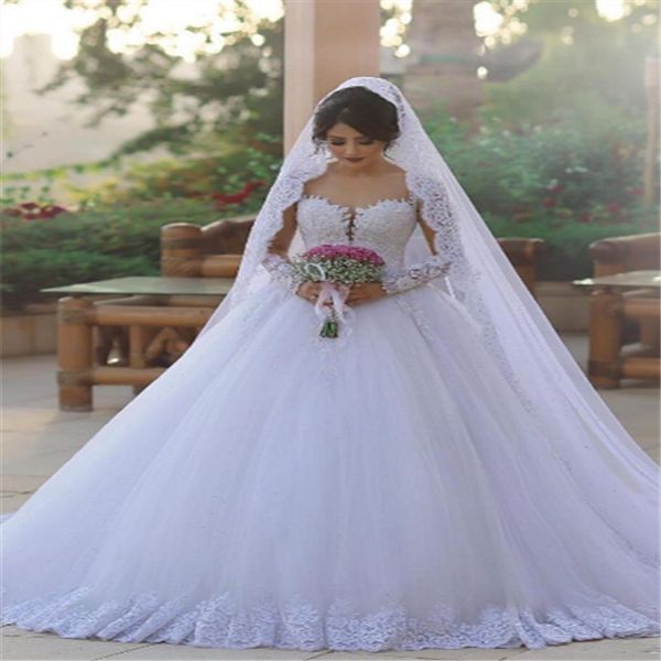 stunning 2017 said mhamad wedding dresses puffy ball gown sheer long sleeves wedding gowns full lace wedding dress vestidos de noiva, White
stunning 2017 said mhamad wedding dresses puffy ball gown sheer long sleeves wedding gowns full lace wedding dress vestidos de noiva, White
