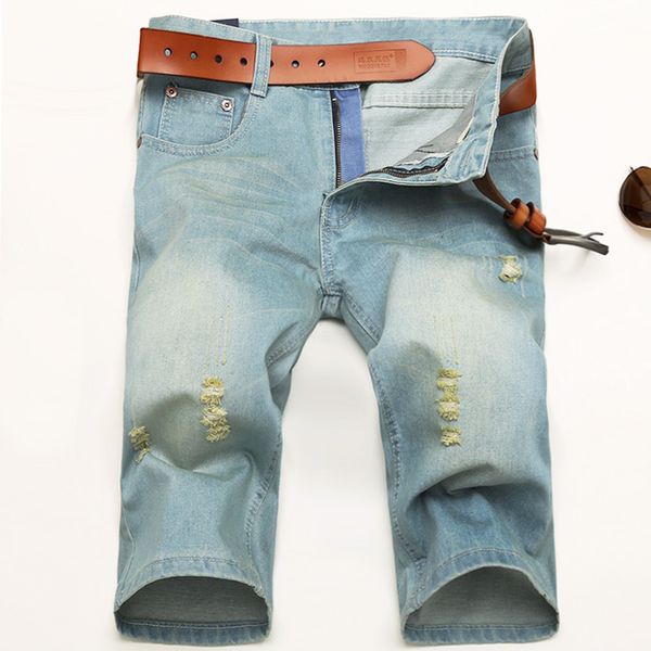 wholesale-2016 new summer short jeans men plus size 28-40 knee length casual shorts men classic hole jeans shorts cotton solid men shorts, Blue
wholesale-2016 new summer short jeans men plus size 28-40 knee length casual shorts men classic hole jeans shorts cotton solid men shorts, Blue