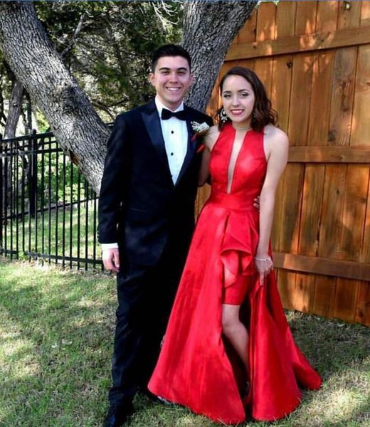 red satin high low prom dresses o-neck a-line ruffles attractive girls graduation gowns hollow back formal dresses, Black
red satin high low prom dresses o-neck a-line ruffles attractive girls graduation gowns hollow back formal dresses, Black