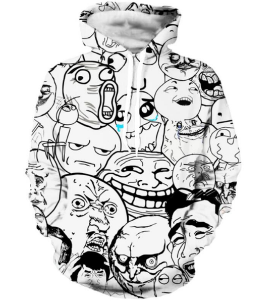 fashion women/men rage comic funny 3d printed casual hoodies sweatshirt plus size 59, Black
fashion women/men rage comic funny 3d printed casual hoodies sweatshirt plus size 59, Black