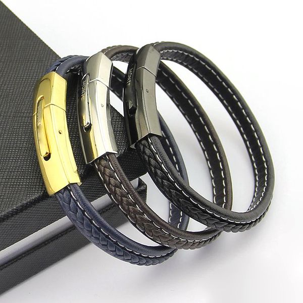 Jewelry wholesale Men Leather Cord Bangle Bracelet Brown Black Blue Leather Bracelet men
Jewelry wholesale Men Leather Cord Bangle Bracelet Brown Black Blue Leather Bracelet men