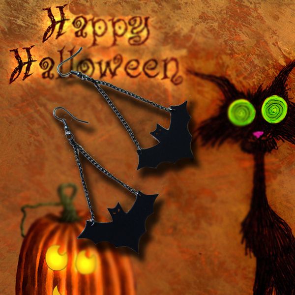 2017 new arrival woman earring one pair black vampire hook black pu leather black bat dangle chain halloween drop earring retro, Silver
2017 new arrival woman earring one pair black vampire hook black pu leather black bat dangle chain halloween drop earring retro, Silver