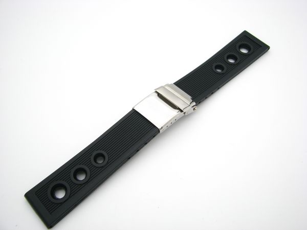 22 24mm(20mm clasp)black blue silicone rubber band strap silver 316l stainless steel polished clasp for watch ing, Black;brown
22 24mm(20mm clasp)black blue silicone rubber band strap silver 316l stainless steel polished clasp for watch ing, Black;brown