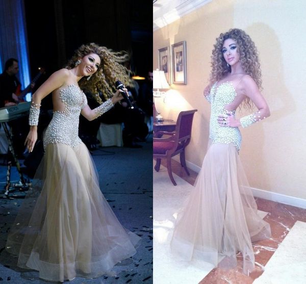 2016 luxury crystals beaded prom dresses champagne sheer neck illusion long sleeves evening gowns tulle mermaid formal party dresses, Black
2016 luxury crystals beaded prom dresses champagne sheer neck illusion long sleeves evening gowns tulle mermaid formal party dresses, Black