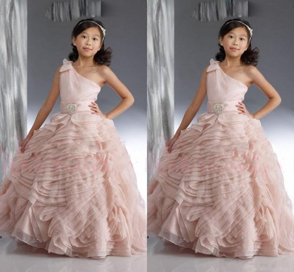 light pink one shoulder flower girl dresses 2016 organza ruched ball gown girls pageant gowns floor length kids party dresses, White;blue
light pink one shoulder flower girl dresses 2016 organza ruched ball gown girls pageant gowns floor length kids party dresses, White;blue