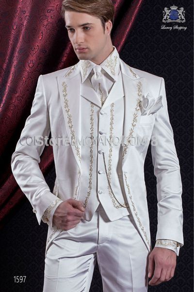 wholesale-custom made white mens suits embroidery wedding suits for men groom tuxedos 3 piece bridegroom suit (jacket+pants+vest, White;black
wholesale-custom made white mens suits embroidery wedding suits for men groom tuxedos 3 piece bridegroom suit (jacket+pants+vest, White;black