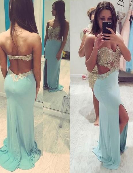 2021 sheath sweetheart high split evening gowns backless blue beads african long party prom dresses, Black
2021 sheath sweetheart high split evening gowns backless blue beads african long party prom dresses, Black
