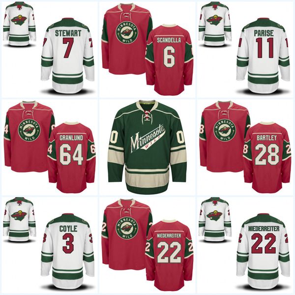 Youth Minnesota Wild Jerseys 22 Nino Niederreiter 64 Mikael Granlund 3 Charlie Coyle 5 Christian Folin 6 Marco Scandella Hockey Jerseys