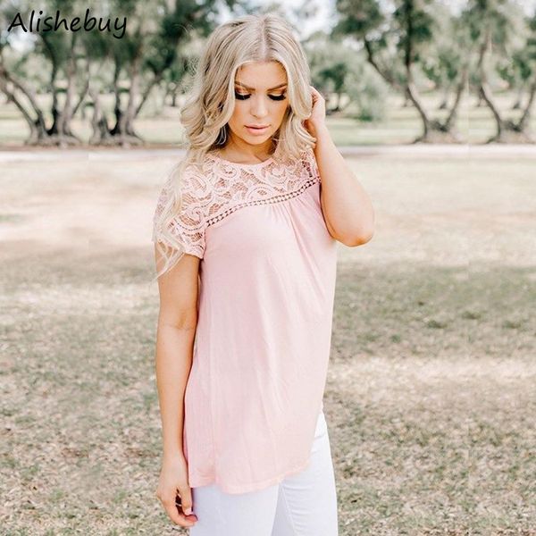 Fashion Women Lace Patchwork T-shirts Casual O-Neck Short Sleeve Tees Lace Patchwork Pullover Sexy T-shirt Tops Blue Pink White SVH034191
Fashion Women Lace Patchwork T-shirts Casual O-Neck Short Sleeve Tees Lace Patchwork Pullover Sexy T-shirt Tops Blue Pink White SVH034191