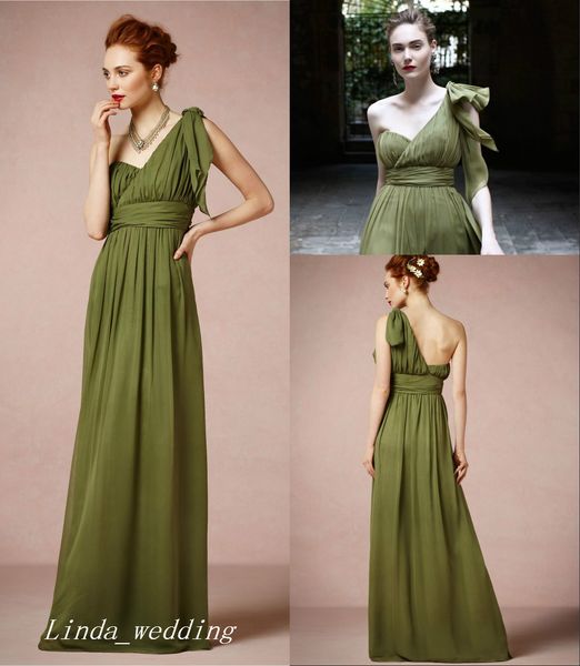 olive green bridesmaid dress modest one shoulder chiffon wedding party gown formal maid of honor dress, White;pink
olive green bridesmaid dress modest one shoulder chiffon wedding party gown formal maid of honor dress, White;pink