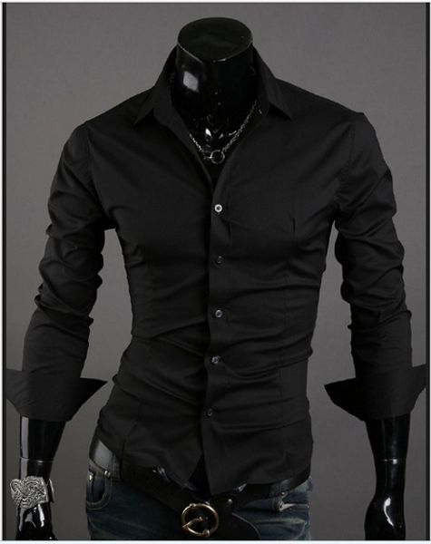 2016 vska new spring business shirts wild solid color slim casual men pointed collar long-sleeved shirt, White;black
2016 vska new spring business shirts wild solid color slim casual men pointed collar long-sleeved shirt, White;black