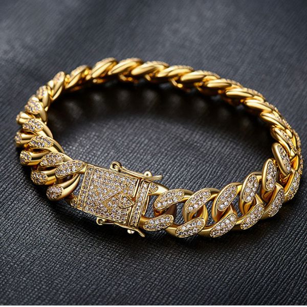 mens hip hop 18k gold plated copper cz zircon 8inch cuban link clasp bracelet with gift box fashion gold silver jewelry quality, Black
mens hip hop 18k gold plated copper cz zircon 8inch cuban link clasp bracelet with gift box fashion gold silver jewelry quality, Black