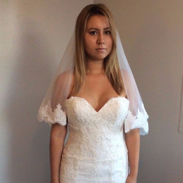 lace appliques wedding veils one layers white ivory custom made bridal accessories fast shipping, Black
lace appliques wedding veils one layers white ivory custom made bridal accessories fast shipping, Black