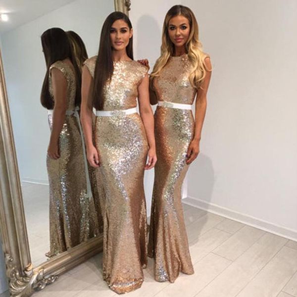 2018 new glitter rose gold sequins bridesmaid dresses with belt cap sleeves mermaid formal dress long evening gowns custom made, White;pink
2018 new glitter rose gold sequins bridesmaid dresses with belt cap sleeves mermaid formal dress long evening gowns custom made, White;pink