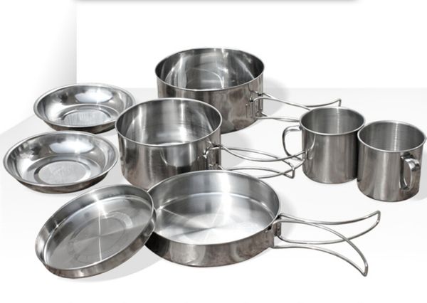 wholesale-2015 new 8 pieces stainless steel cubiertos camping pots picnic set cookware outdoor pot camping cooking set cutlery
wholesale-2015 new 8 pieces stainless steel cubiertos camping pots picnic set cookware outdoor pot camping cooking set cutlery