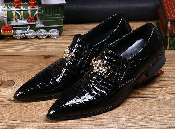 selling luxury mens black dress shoes fashion pointed toe snake pattern patent leather slip on boat shoes metal charm 38-46
selling luxury mens black dress shoes fashion pointed toe snake pattern patent leather slip on boat shoes metal charm 38-46