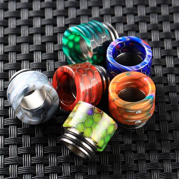 TFV8 Grid Drip Tips SS Epoxy Resin Drip Tip Wave Wide Bore Mouthpiece Fit TFV8 Big Baby TFV12 E Cigarette DHL Free