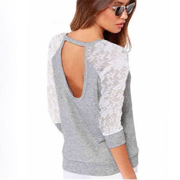 wholesale- sudaderas mujer 2017 autumn women jumpers lace crochet patchwork backless hoodies sweatshirts long sleeve casual tunic pullovers, Black
wholesale- sudaderas mujer 2017 autumn women jumpers lace crochet patchwork backless hoodies sweatshirts long sleeve casual tunic pullovers, Black