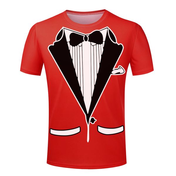 wholesale-personality fashion tuxedo mens tee shirt funny 3d printed fitness man tshirt crew neck clothing short sleeve wholesale, White;black 
wholesale-personality fashion tuxedo mens tee shirt funny 3d printed fitness man tshirt crew neck clothing short sleeve wholesale, White;black