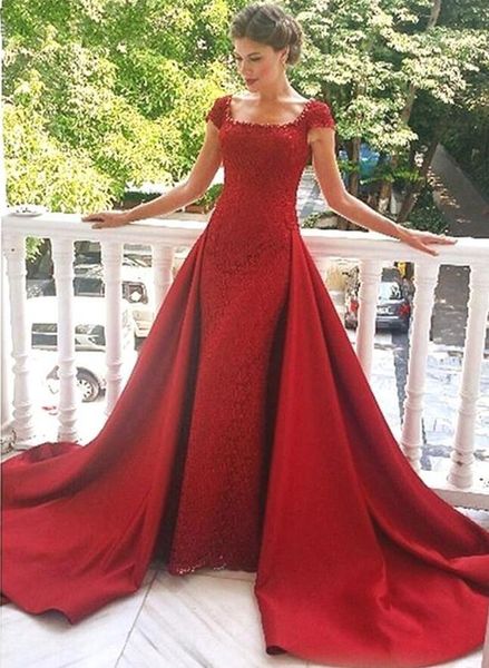 lace formal red evening dresses square cap sleeve beaded back zipper court train elegant prom party gowns for wedding guest, White;pink
lace formal red evening dresses square cap sleeve beaded back zipper court train elegant prom party gowns for wedding guest, White;pink