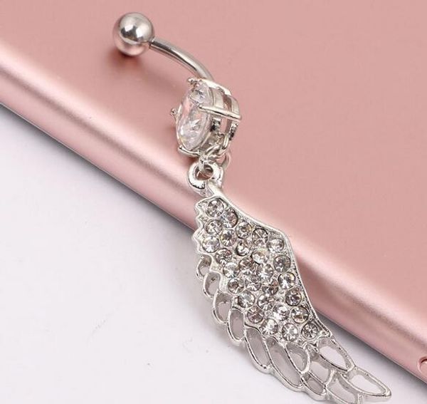 2016 new red pink clear belly rings navel rings body jewelry high grade zircon full rhinestone wings pendant navel navel ring ship, Silver
2016 new red pink clear belly rings navel rings body jewelry high grade zircon full rhinestone wings pendant navel navel ring ship, Silver