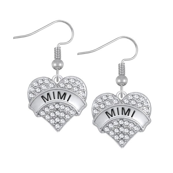 new zinc alloy rhodium plated mimi white crystal heart shape earrings for granny easy to diy for you, Silver
new zinc alloy rhodium plated mimi white crystal heart shape earrings for granny easy to diy for you, Silver