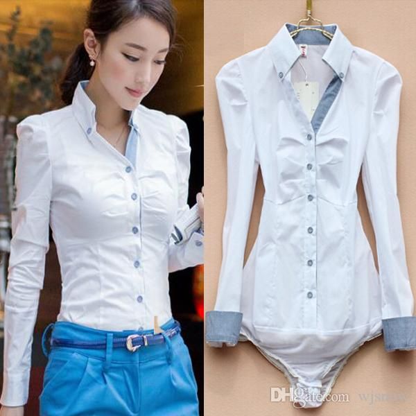 Women Plaid V-neck Solid White Cotton Bodysuit Blouse OL Slim Career Long Sleeve Pleated Bust Shirt Tops Clothes Jumpsuit
Women Plaid V-neck Solid White Cotton Bodysuit Blouse OL Slim Career Long Sleeve Pleated Bust Shirt Tops Clothes Jumpsuit