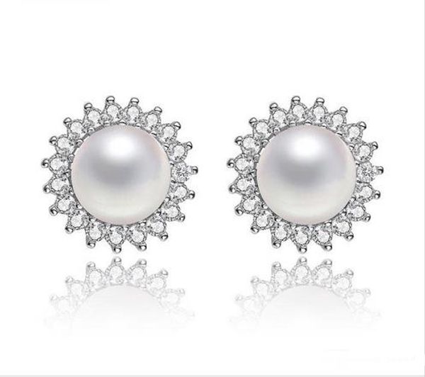 jewelry real natural freshwater 7-8mm pearl earrings white gold plated stud earrings with shinning zircon fashion gift retro pearl, Golden;silver
jewelry real natural freshwater 7-8mm pearl earrings white gold plated stud earrings with shinning zircon fashion gift retro pearl, Golden;silver