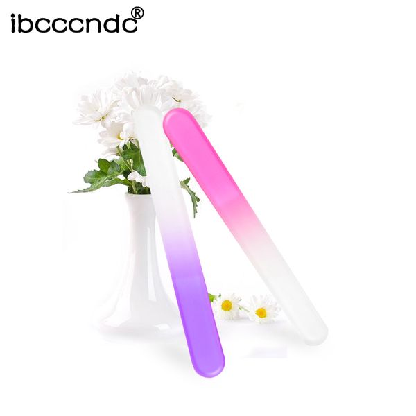 

wholesale- 4pcs/lot durable nail file crystal glass buffer nail art manicure device pro polishing tools random color for nails art design