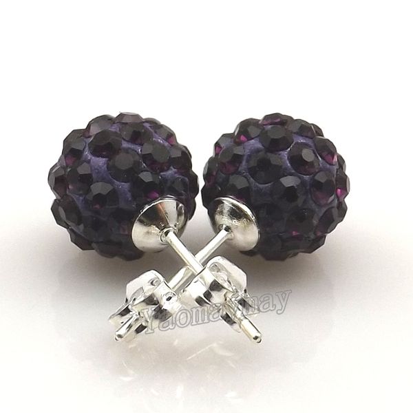 10mm dark purple disco balls crystal earring studs silver plated for christmas gift 20 pairs wholesale, Golden;silver
10mm dark purple disco balls crystal earring studs silver plated for christmas gift 20 pairs wholesale, Golden;silver